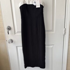 Amanda Uprichard Black and White Strapless Dress